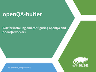 Screenshot of slides 'openQA butler'